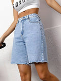 High Waist Denim Shorts thumbnail 3
