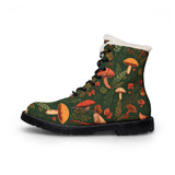 Mushroom Forest Fur-Lined Leather Boots — Cozy Women's Autumn Lace-Up thumbnail 3