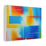 Abstract Color Field Matte Canvas Print — Vibrant Blue, Yellow & Red Stretched Wall Art thumbnail 29