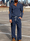 Men's Full Size Casual Button Detail Top and Pants Set Plus Size thumbnail 11