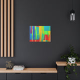Abstract Rainbow Blocks Matte Canvas Print thumbnail 52
