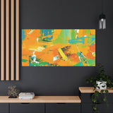 Abstract Orange & Green Canvas Art — Vibrant Modern Wall Decor thumbnail 97