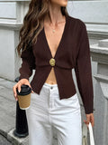 Single-Button Fitted Cardigan thumbnail 2