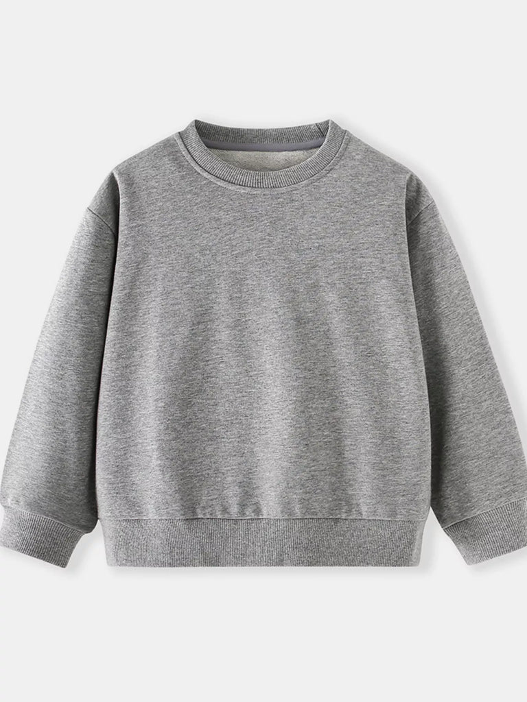 Children's Casual Solid Color Crew Neck Sweatshirt