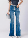 Button Fly Bootcut Jeans with Pockets thumbnail 2