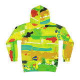 Kids Abstract Green Hoodie — Bright All-Over Print Sweatshirt thumbnail 3
