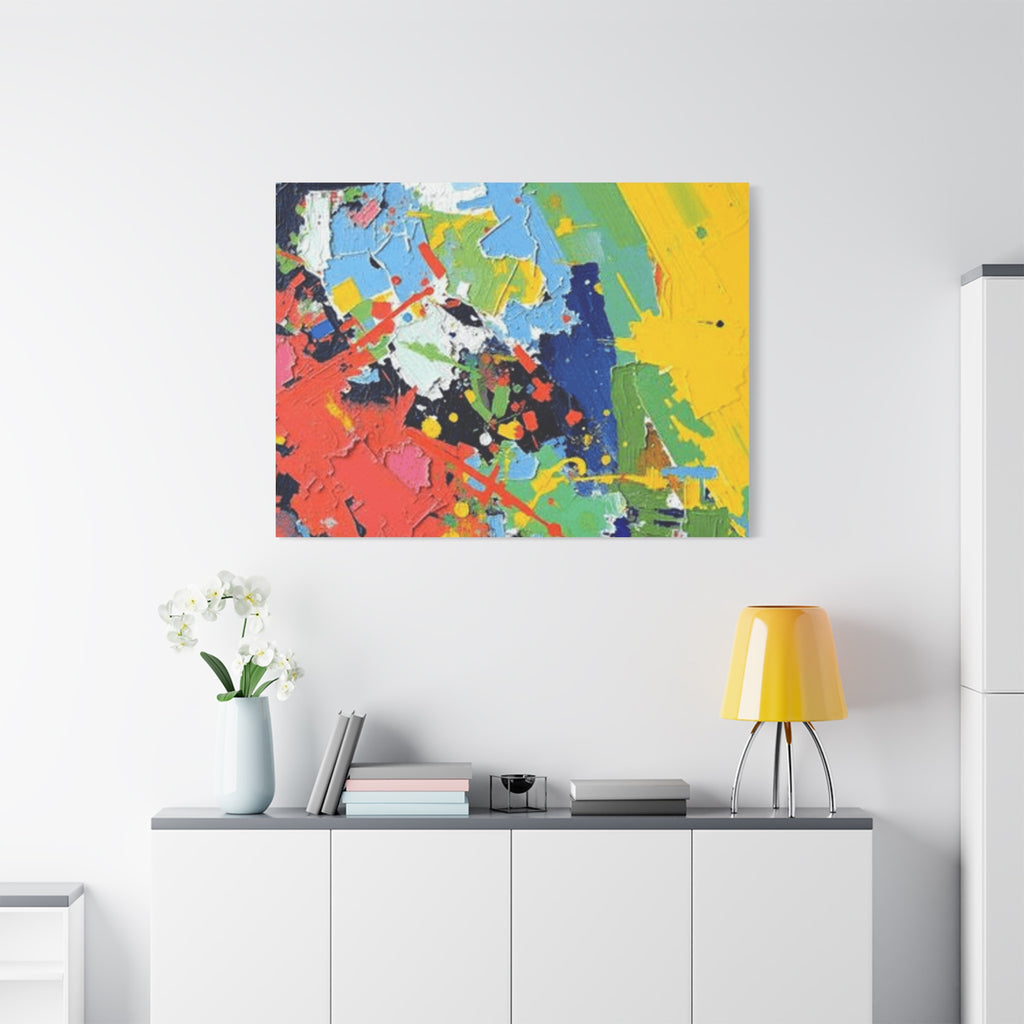 Abstract Color Splash Matte Canvas — Stretched Wall Art