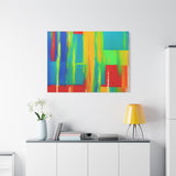 Abstract Rainbow Blocks Matte Canvas Print thumbnail 90