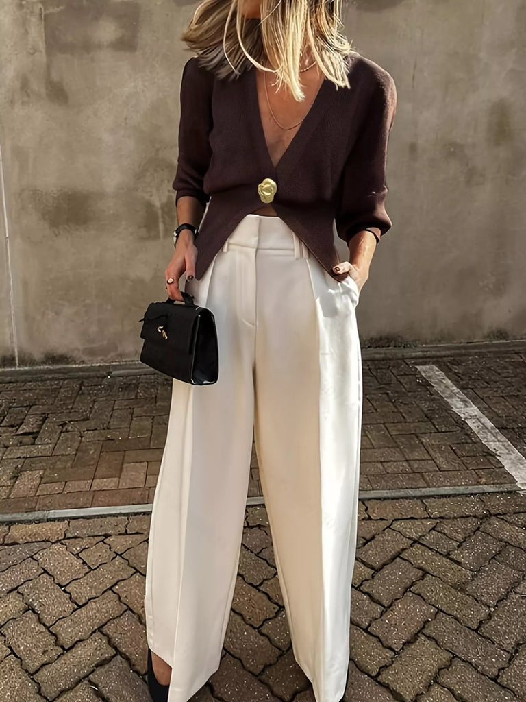 Single-Button Fitted Cardigan