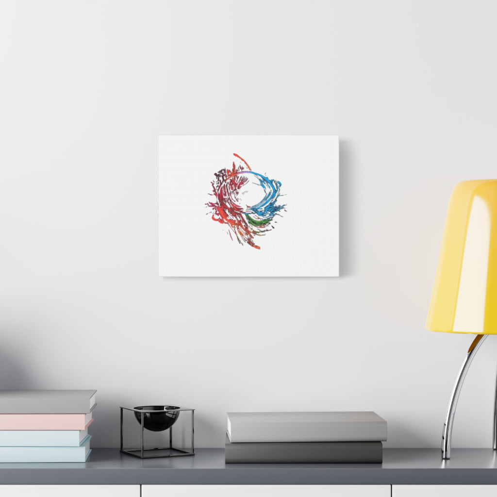 Abstract Color Splash Canvas Print — Modern Watercolor Circle Art on Matte Stretched Canvas
