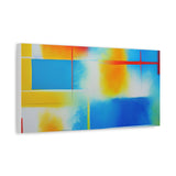Abstract Color Field Matte Canvas Print — Vibrant Blue, Yellow & Red Stretched Wall Art thumbnail 41