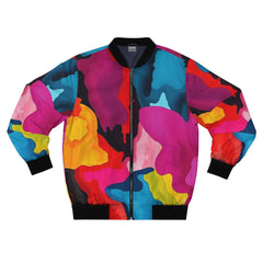 Colorful jacket with abstract pattern on a white background