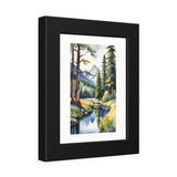 Framed Poster — Watercolor Mountain Stream Landscape Art Print thumbnail 2