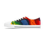 Low Top Sneakers — Vibrant Rainbow Wave Women's Canvas Shoes thumbnail 5
