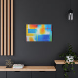 Abstract Color Field Matte Canvas Print — Vibrant Blue, Yellow & Red Stretched Wall Art thumbnail 61