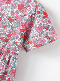 Children's Floral Print Short Sleeve A-Line Dress thumbnail 4