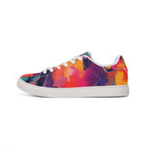 Low-Top Sneakers — Vibrant Abstract Paint Splash Leather Shoes thumbnail 3