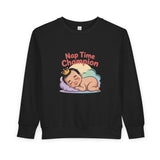 Nap Time Champion Toddler Sweatshirt — Cute Sleeping Baby Graphic thumbnail 7