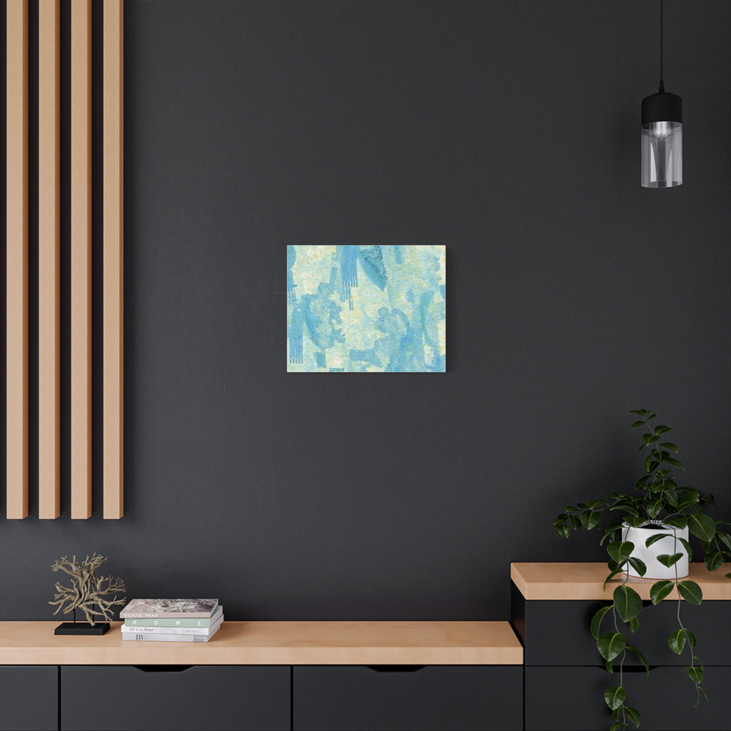 Abstract Aqua Brushstroke Canvas Print — Coastal Blue Wall Art