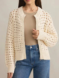 Openwork Zip-Up Cardigan thumbnail 1
