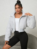 Houndstooth Zip-Up Jacket thumbnail 1