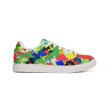Color Splash Leather Sneakers — Men’s Low-Top Artistic Casual Shoes thumbnail 5