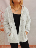Zip Up Drawstring Long Sleeve Hooded Sweater thumbnail 1