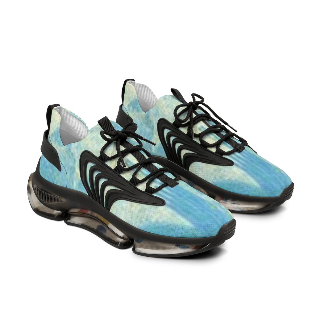 Mesh Sneakers — Aqua Tie-Dye Athletic Shoes for Men
