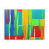 Abstract Rainbow Blocks Matte Canvas Print thumbnail 2