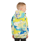 Kids Abstract Watercolor Hoodie – Blue & Yellow All-Over Print thumbnail 8