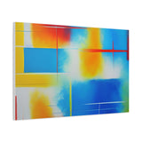 Abstract Color Field Matte Canvas Print — Vibrant Blue, Yellow & Red Stretched Wall Art thumbnail 71