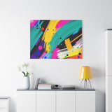 Abstract Neon Brushstroke Canvas Print — Colorful Modern Wall Art thumbnail 90