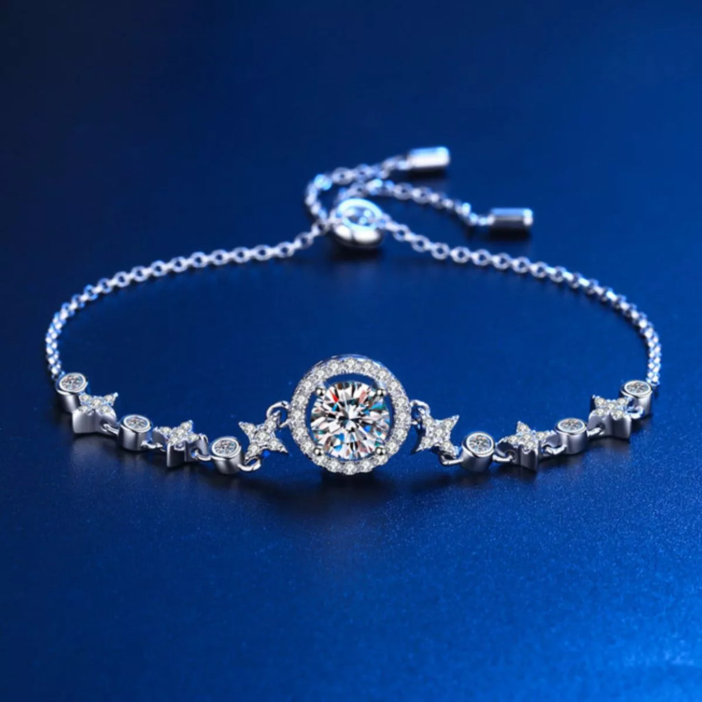 1 Carat Moissanite 925 Sterling Silver Bracelet