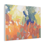 Abstract Colorful Brushstroke Matte Canvas Wall Art – Vibrant Orange & Green Stretched Print thumbnail 38
