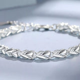 925 Sterling Silver Heart Link Bracelet thumbnail 3