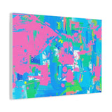 Neon Splash Abstract Canvas Print – Bright Pink & Aqua Modern Wall Art thumbnail 50