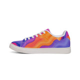 Men's Low-Top Sneakers — Vibrant Sunset Swirl Leather Casual Shoes thumbnail 4