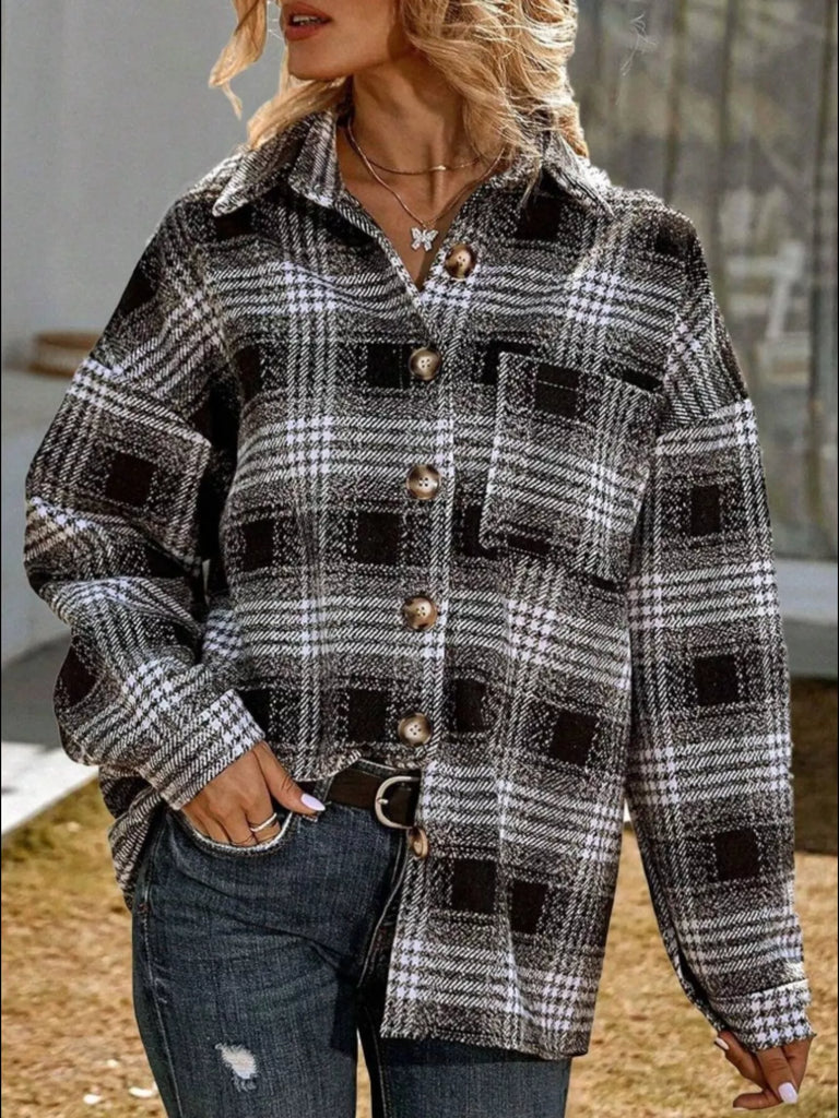 Plaid Button-Up Shirt