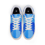 Blue Gradient Leather Sneakers — Men's Low-Top Casual Trainers thumbnail 2