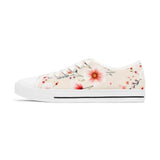 Floral Canvas Sneakers — Pink Daisy Women's Low Top Shoes thumbnail 3