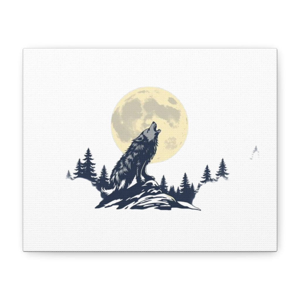 Howling Wolf Moon Matte Canvas Wall Art — Stretched 1.25"