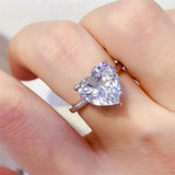 5 Carat 925 Sterling Silver Moissanite Heart Shape Ring thumbnail 1