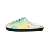 Abstract Blue & Yellow Watercolor Women's Slippers — Cozy Indoor House Shoes thumbnail 4