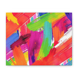 Abstract Rainbow Brushstrokes Matte Canvas Wall Art — Vibrant Stretched 1.25" thumbnail 2