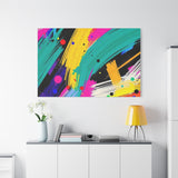 Abstract Neon Brushstroke Canvas Print — Colorful Modern Wall Art thumbnail 99
