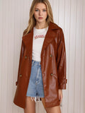 Leather Double-Breasted Jacket thumbnail 1