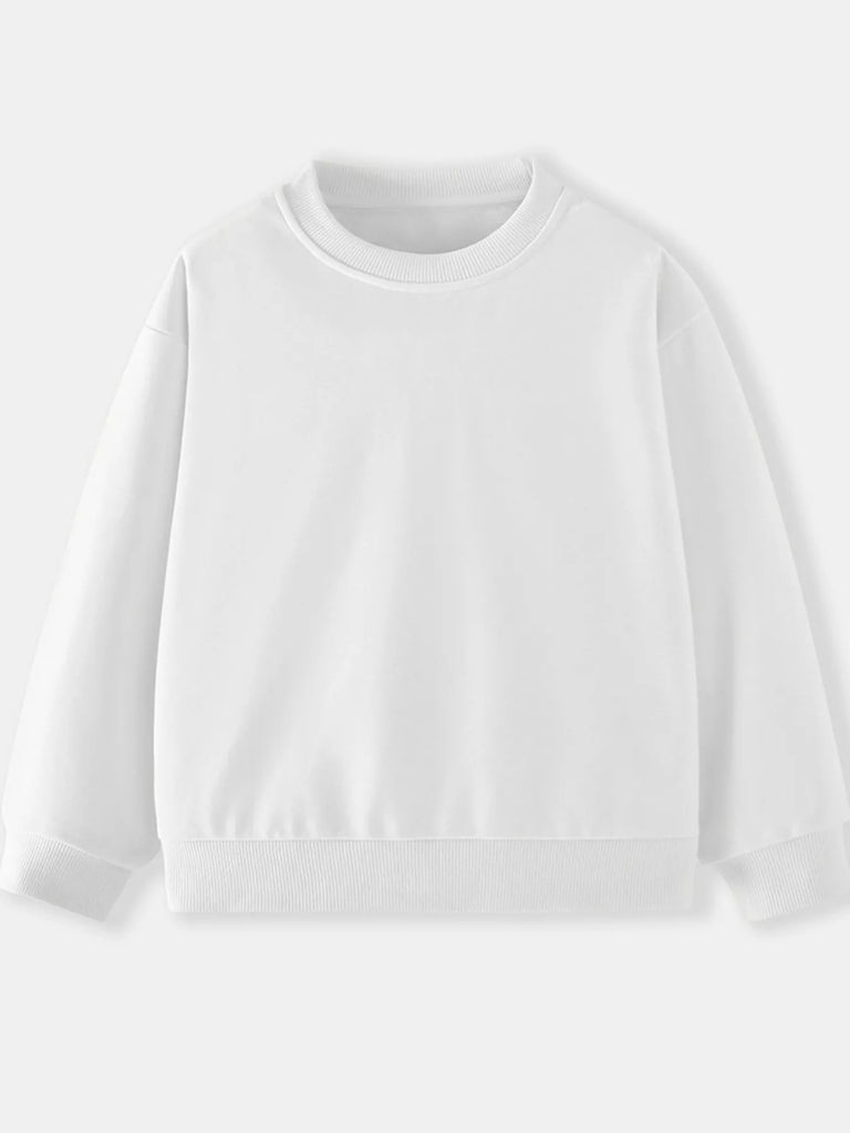 Children's Casual Solid Color Crew Neck Sweatshirt