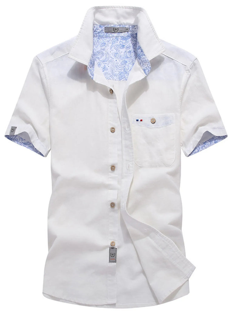 Men's Full Size Button Up Short-Sleeve Casual Shirt Plus Size