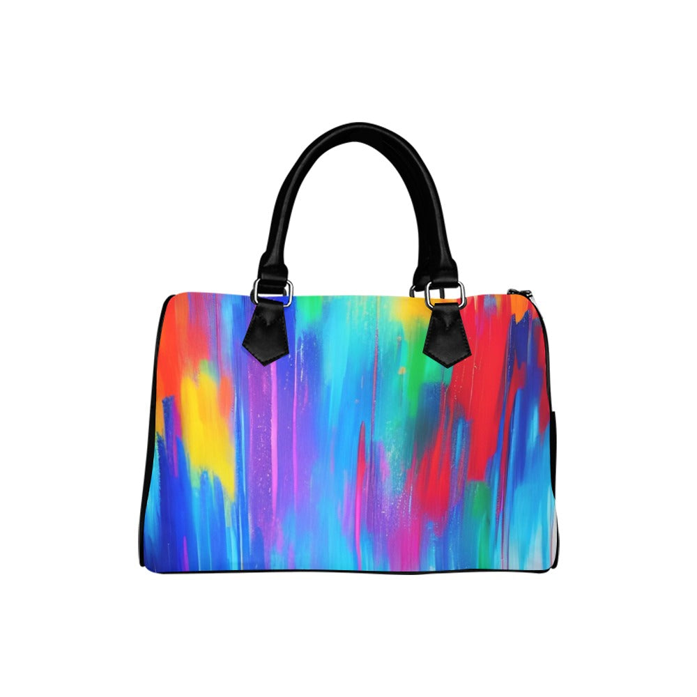Watercolor Art Barrel Handbag – Canvas & PU Leather Printed On Demand