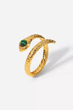 Snake Charmer Malachite Snake-Shaped Bypass Ring thumbnail 1